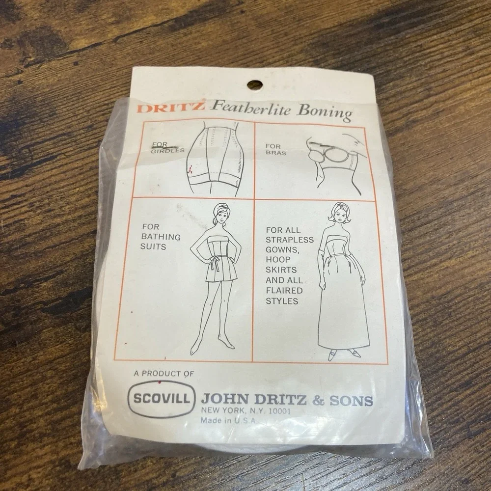 Vintage Dritz Featherlite Boning Cotton Cover 2 yd/1.8m